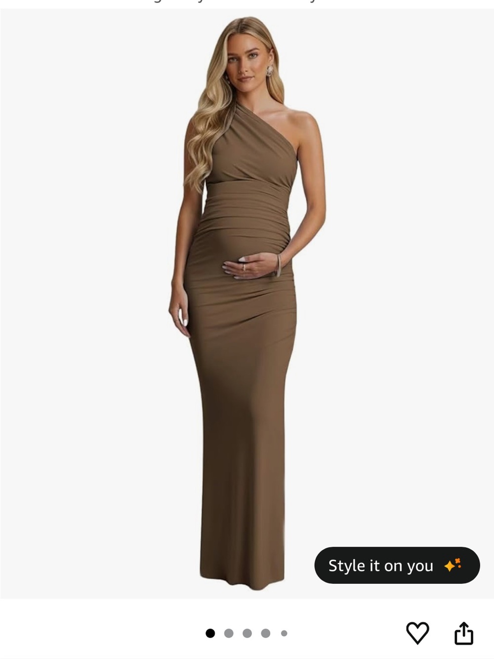 One-Shoulder Maternity Gown